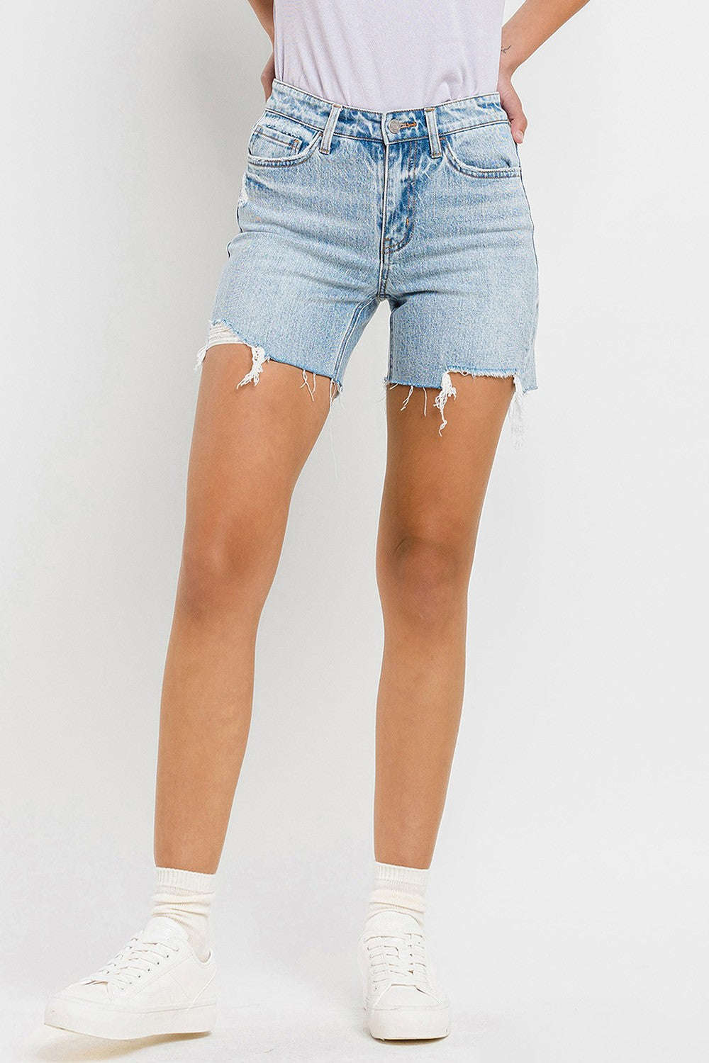 High Rise Denim Shorts