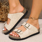 Leather Buckle Sandals