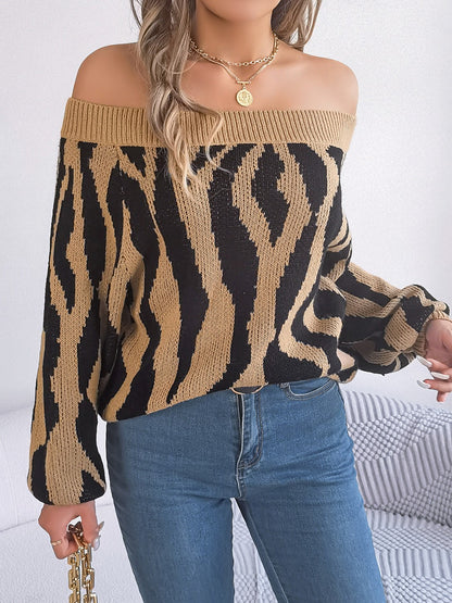 Animal Print Long Sleeve Sweater