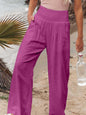 Full Size Smocked Waist Pants - Elegant Aura Boutique