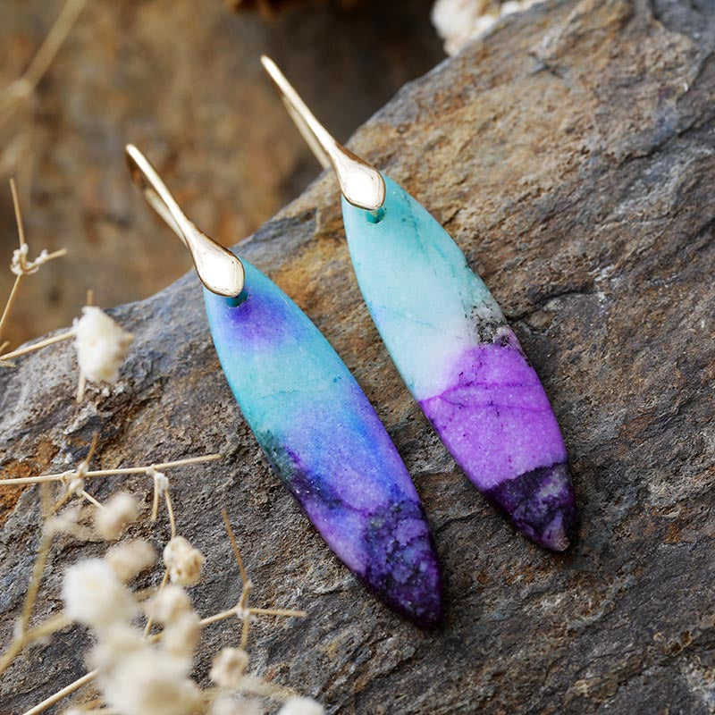 Natural Stone Geometric Shape Earrings