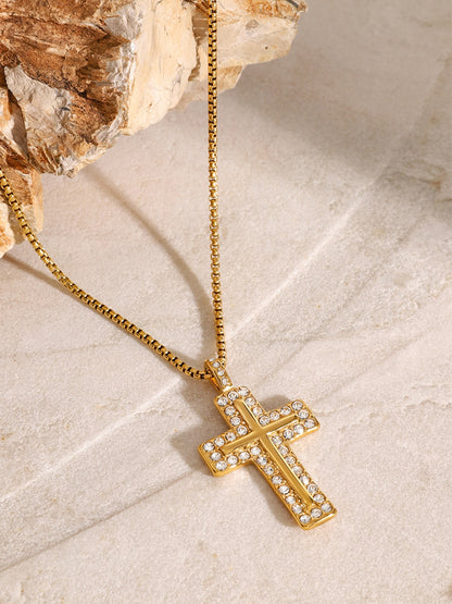 18K Gold-Plated Cross Necklace