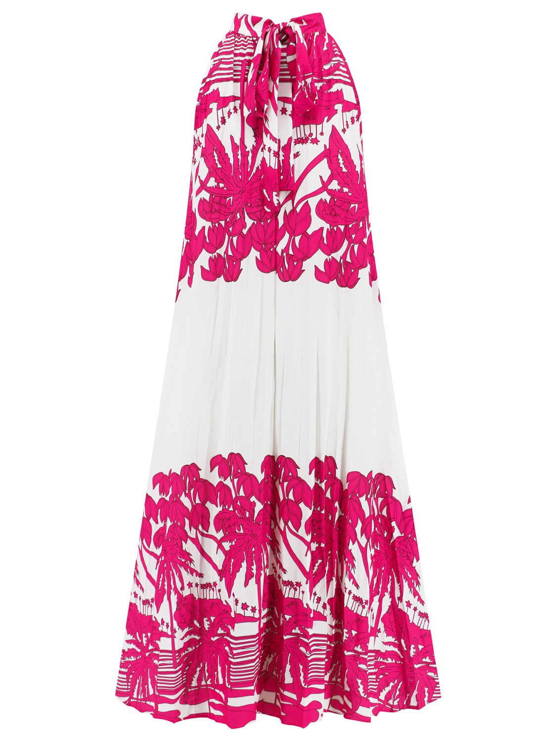 Tied Printed Sleeveless Midi Dress - Elegant Aura Boutique