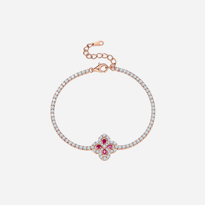 925 Sterling Silver Flower Shape Bracelet