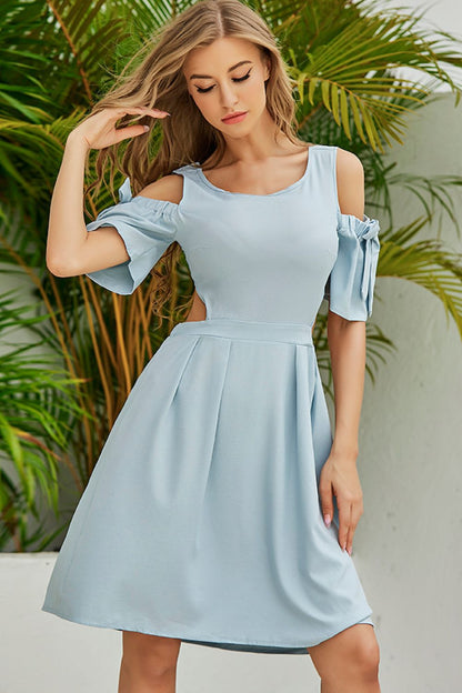 Tied Cold-Shoulder Dress