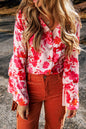 Floral Button Up V-Neck Bodysuit