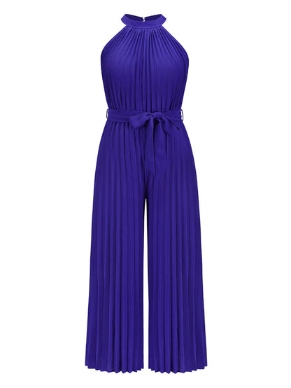 Cutout Pleated Sleeveless Jumpsuit