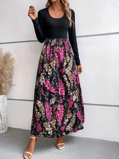 Floral Long Sleeve Maxi Dress