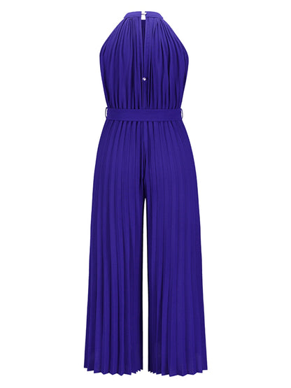 Cutout Pleated Sleeveless Jumpsuit