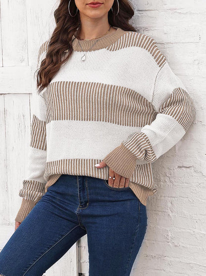 Round Neck Drop Shoulder Sweater