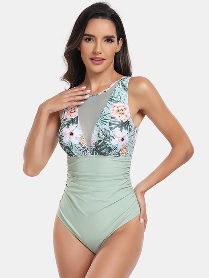 Elegant Print Cutout One-Piece