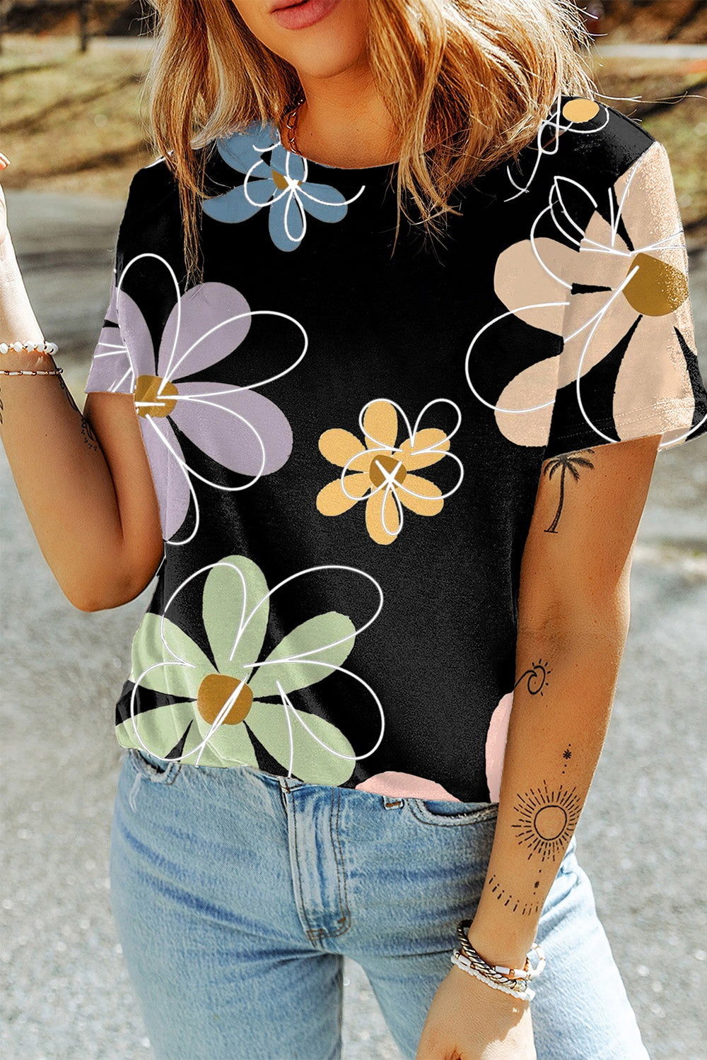 Spring Bloom Round Neck T-Shirt