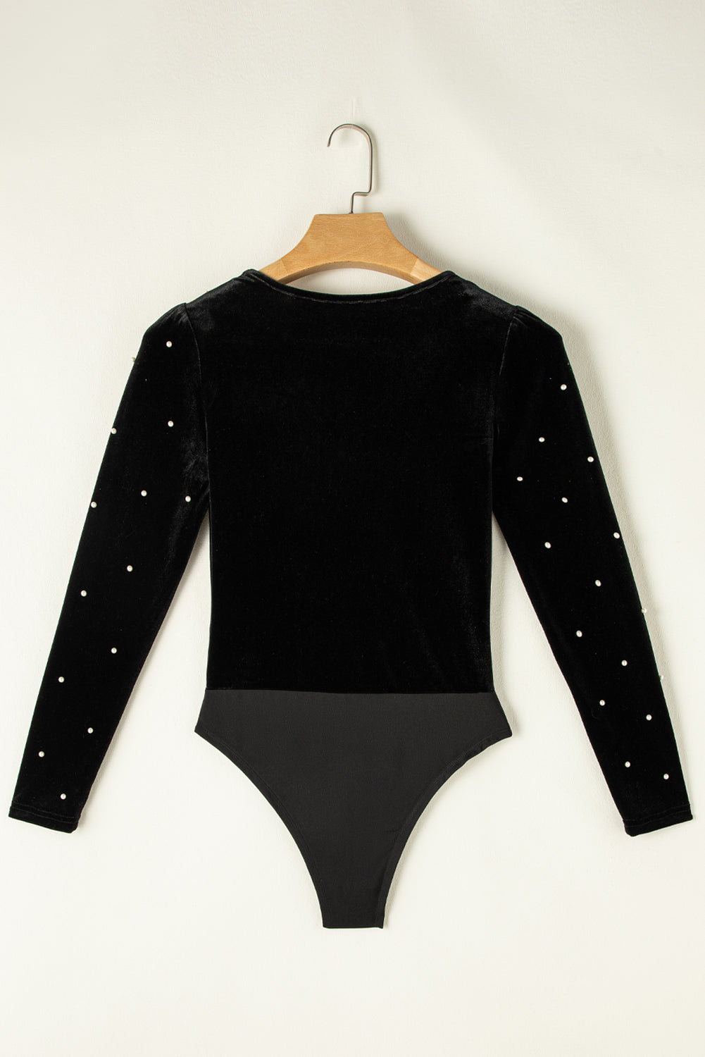 Pearl Detail Velvet Bodysuit