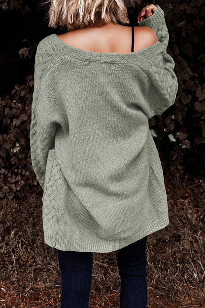 Dropped Shoulder Cardigan with Pockets