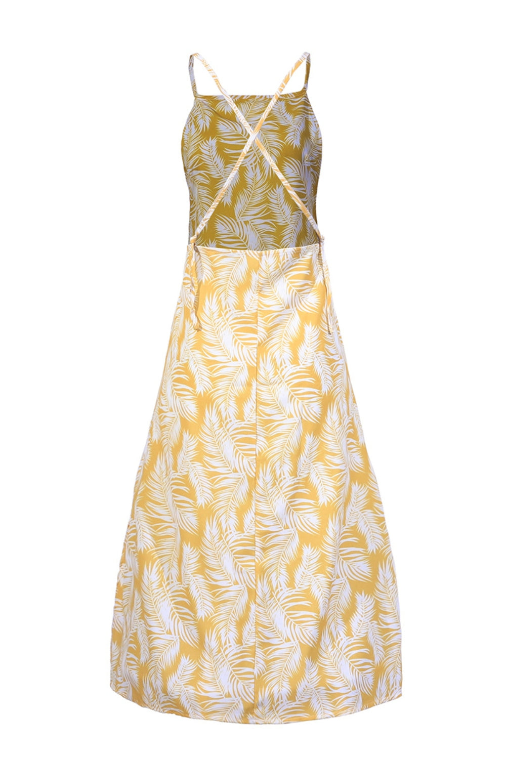 Slit Crisscross Printed Sleeveless Cami Dress - Elegant Aura Boutique