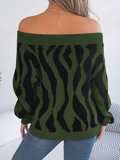 Animal Print Long Sleeve Sweater