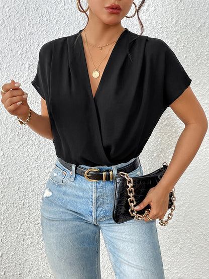 Short Sleeve Ruched Bodysuit