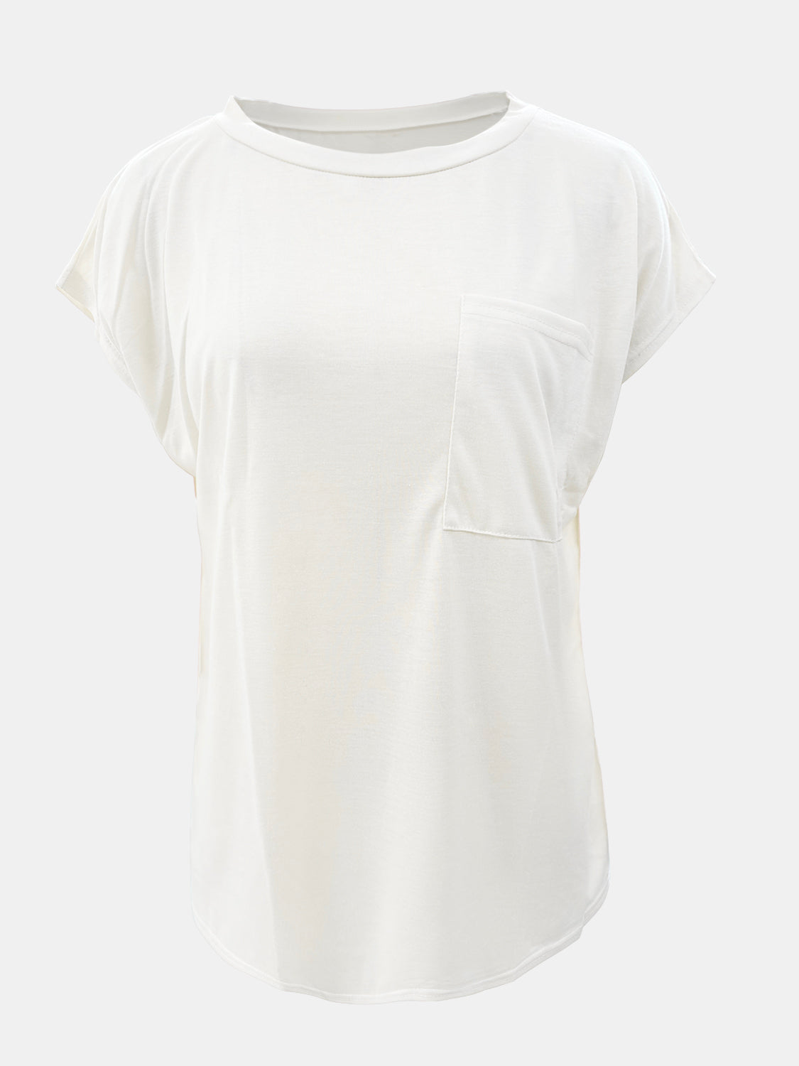 Casual Round Neck Cap Sleeve T-Shirt