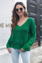 V-Neck Dropped Shoulder Sweater