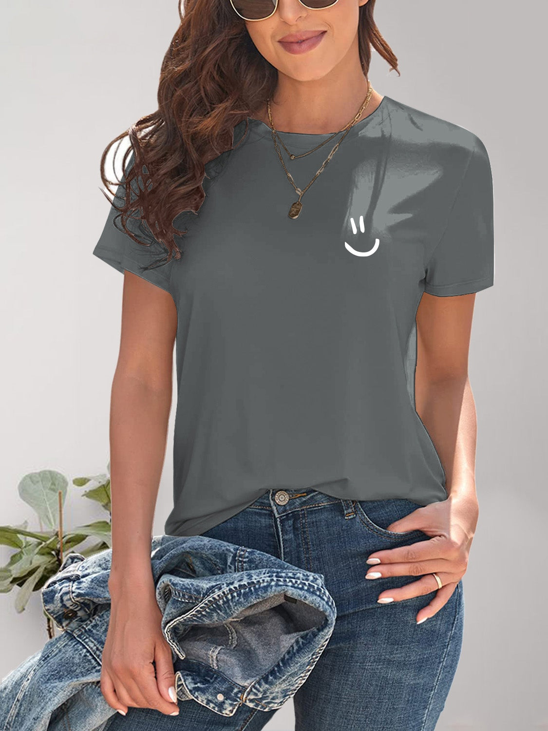 Smile Graphic Short Sleeve T-Shirt