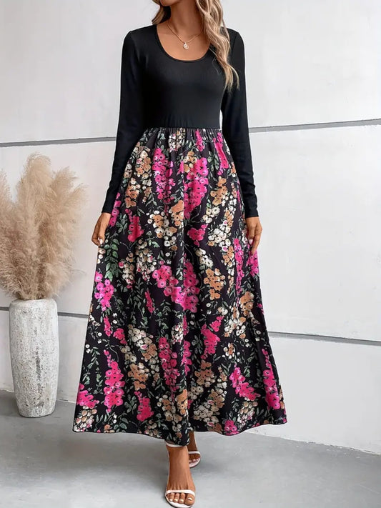 Floral Long Sleeve Maxi Dress