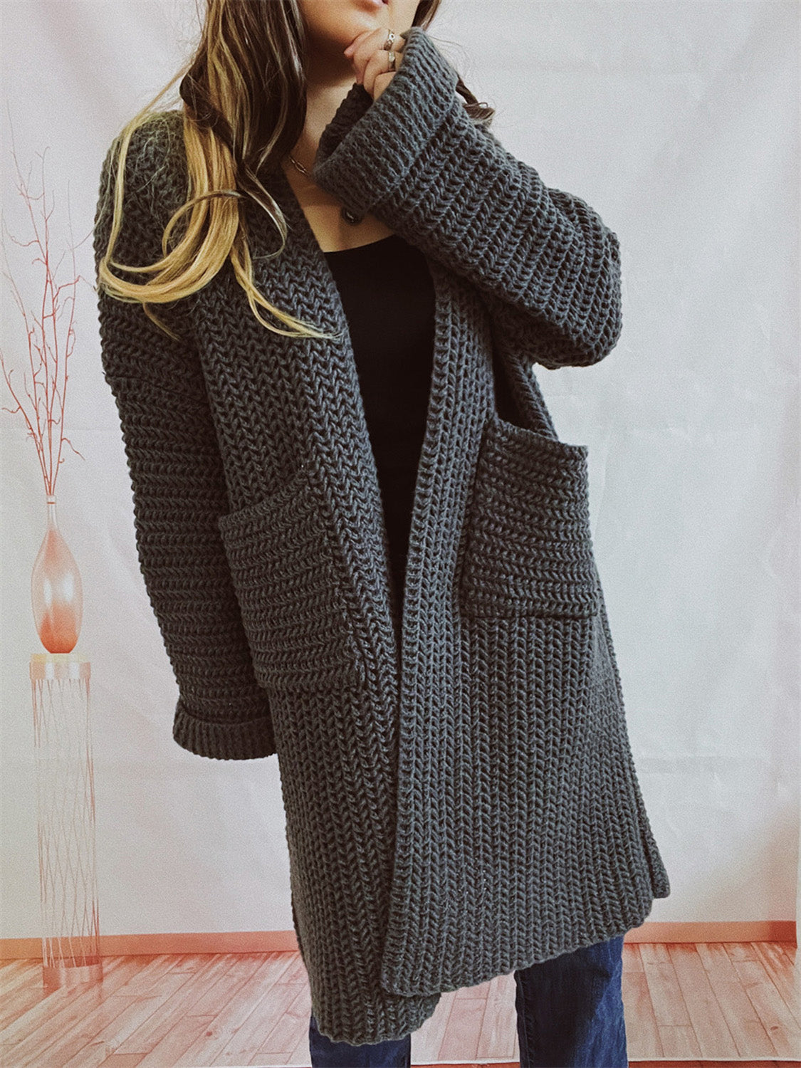 Long Sleeve Cardigan with Pockets