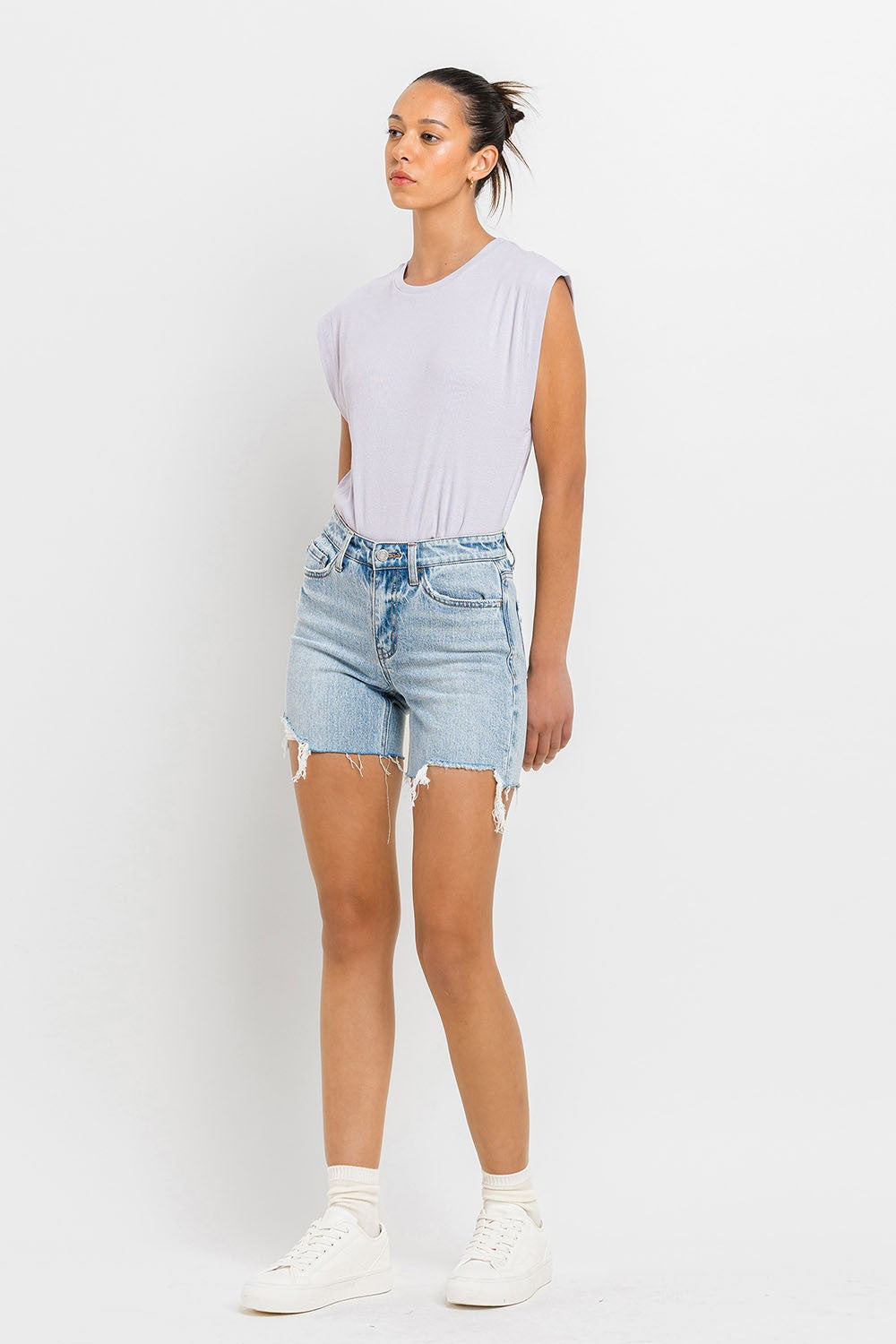 High Rise Denim Shorts