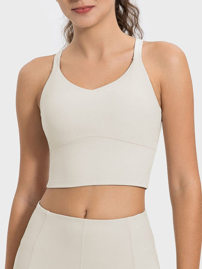 Crisscross Round Neck Active Top