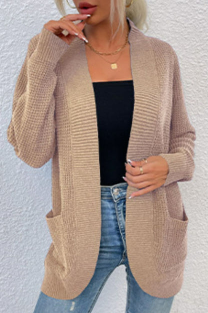 Rib-Knit Cardigan with Pockets