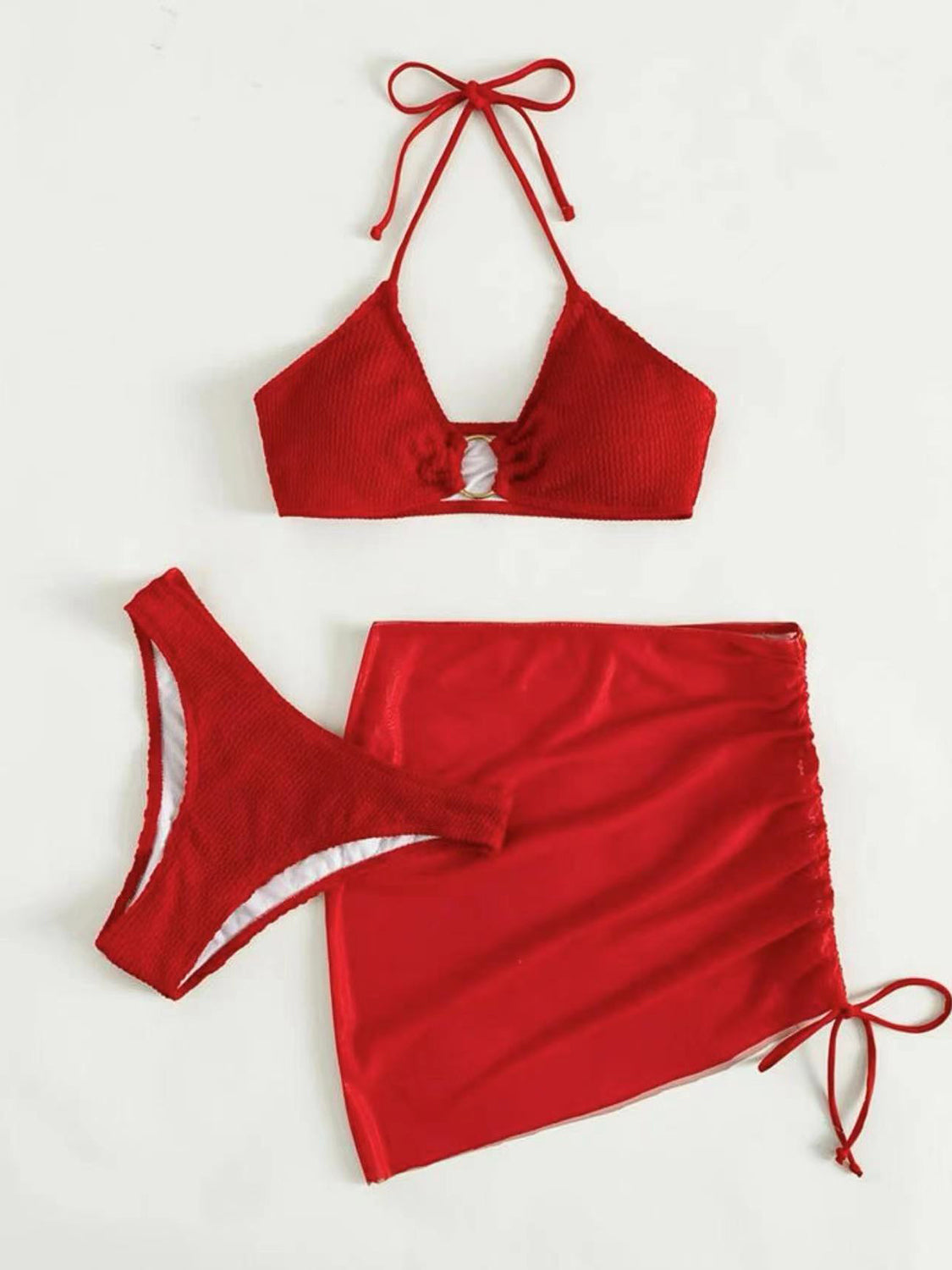 Halter Neck Three-Piece Swim Set