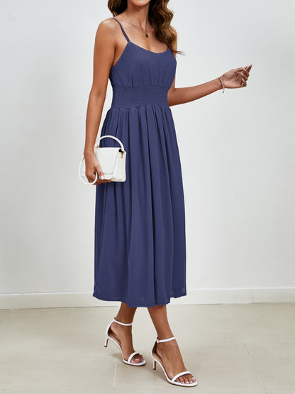 Scoop Neck Midi Cami Dress - Elegant Aura Boutique