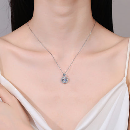 1 Carat Moissanite Silver Necklace