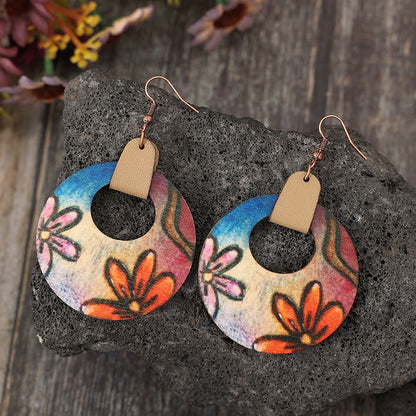 Wooden Flower Earrings