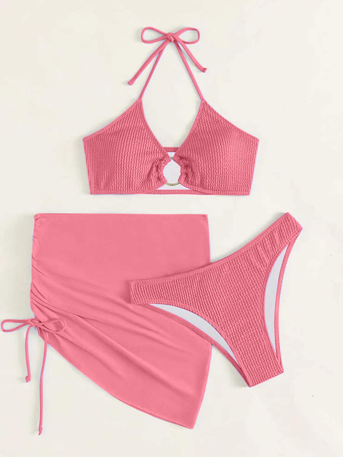 Halter Neck Three-Piece Swim Set