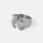 Stainless Steel Inlaid Rhinestone Ring