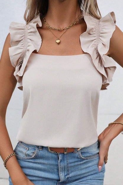 Ruffled Square Neck Blouse