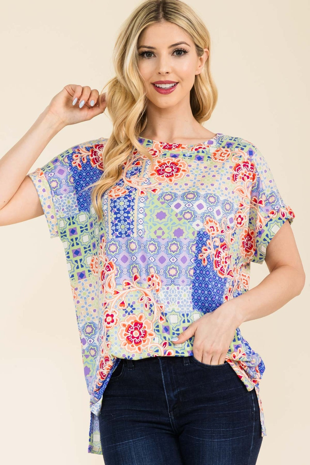 Celeste Short Sleeve Floral Blouse