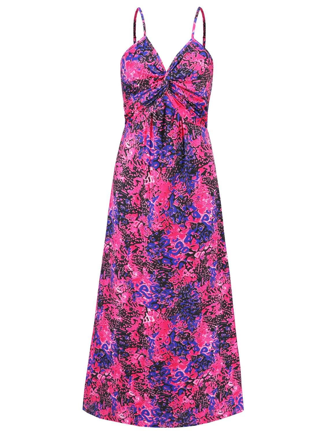 Twisted Printed V-Neck Cami Dress - Elegant Aura Boutique