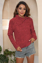 Asymmetrical Neck Long Sleeve Sweater