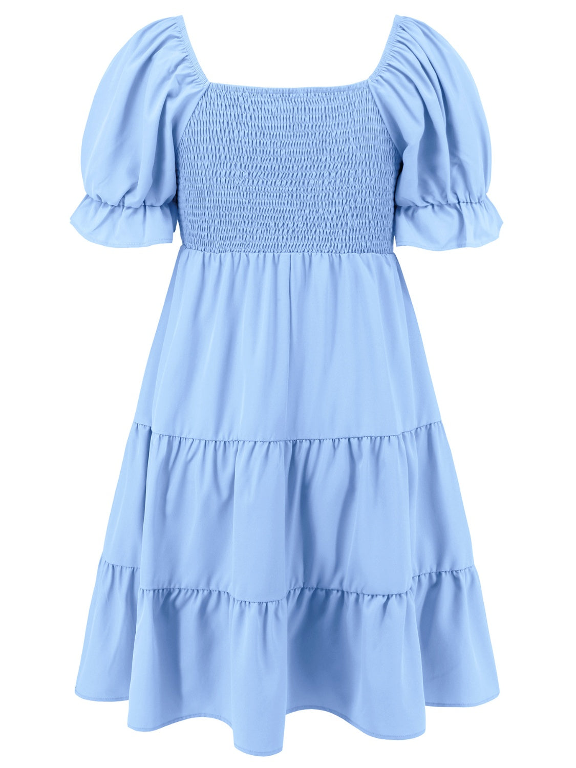 Smocked Flounce Sleeve Mini Dress - Elegant Aura Boutique