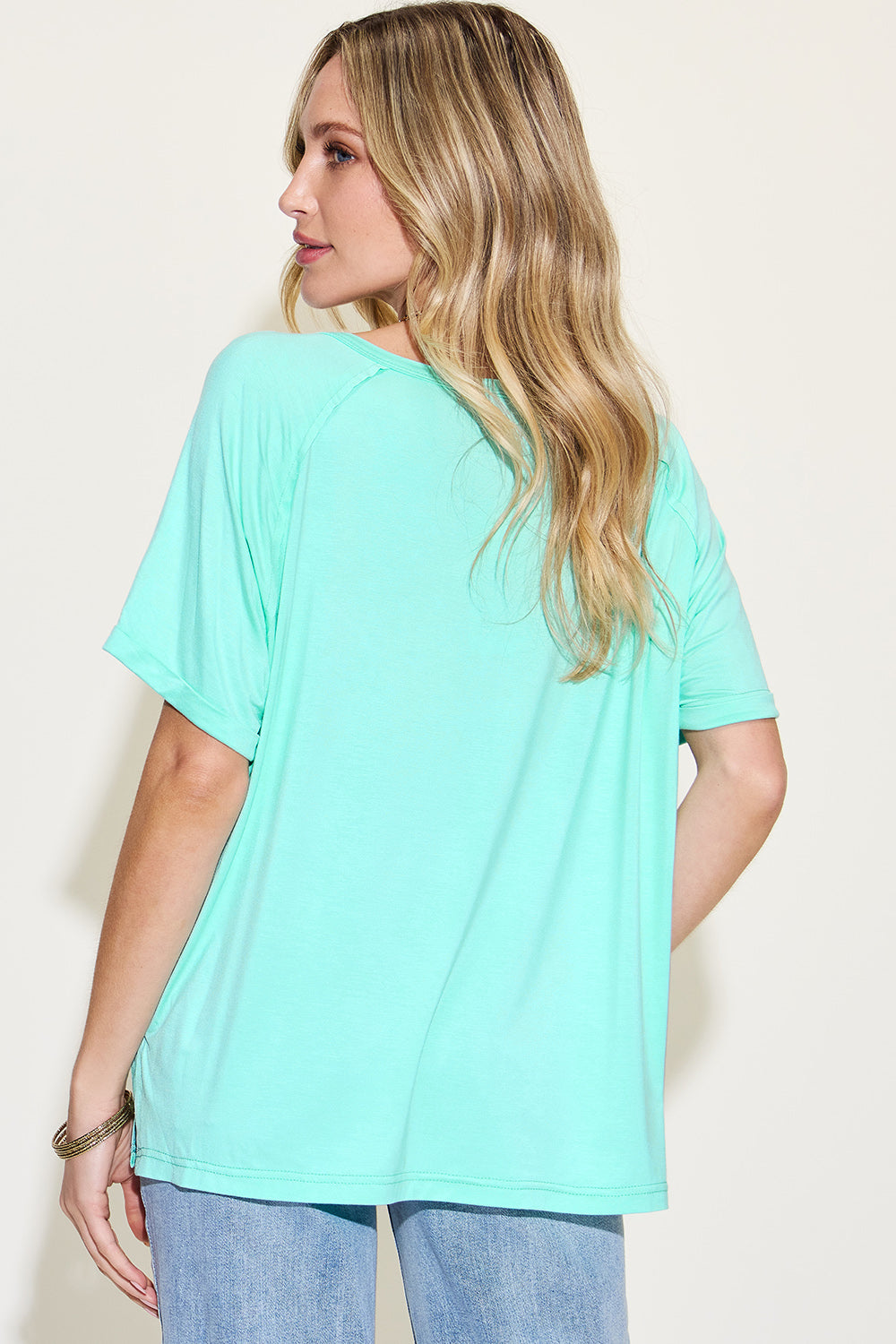 Bae Slit V-Neck Short Sleeve T-Shirt