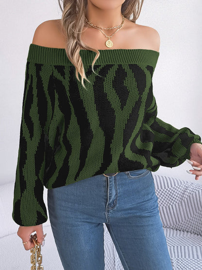 Animal Print Long Sleeve Sweater