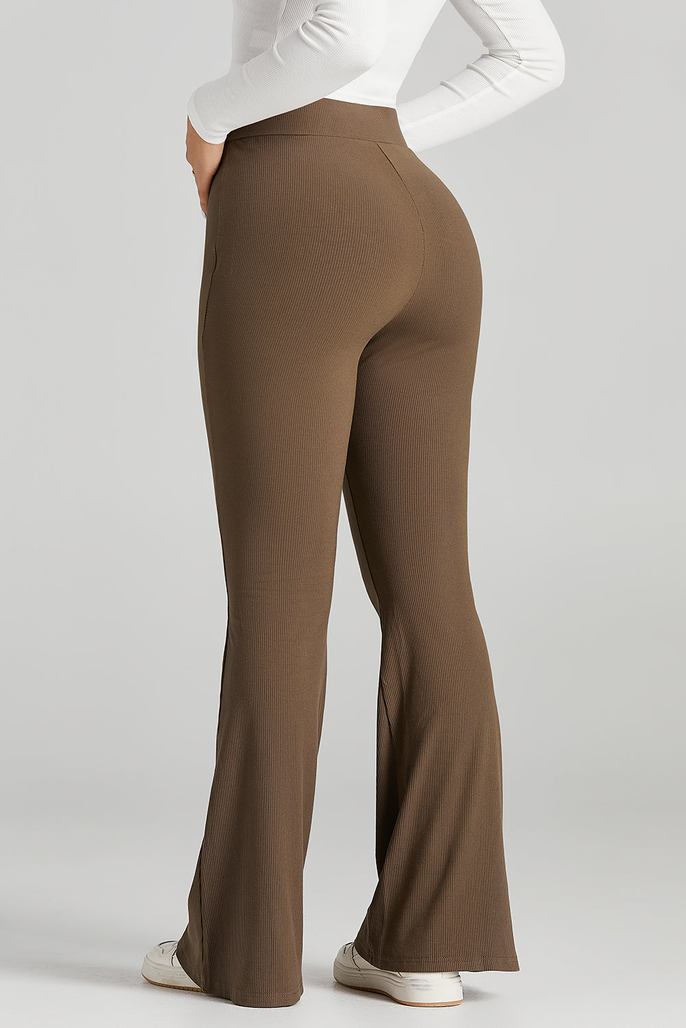 Elastic Waist Bootcut Pants - Elegant Aura Boutique