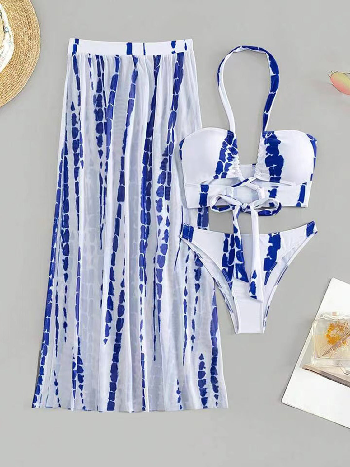 Radiant Halter Neck Three-Piece Swim Set