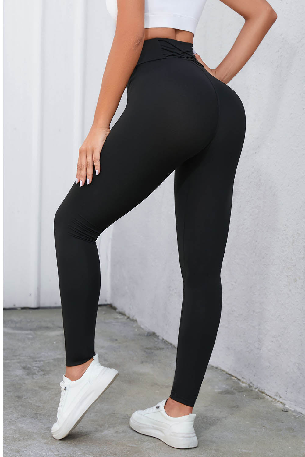 Crisscross Wide Waistband Leggings