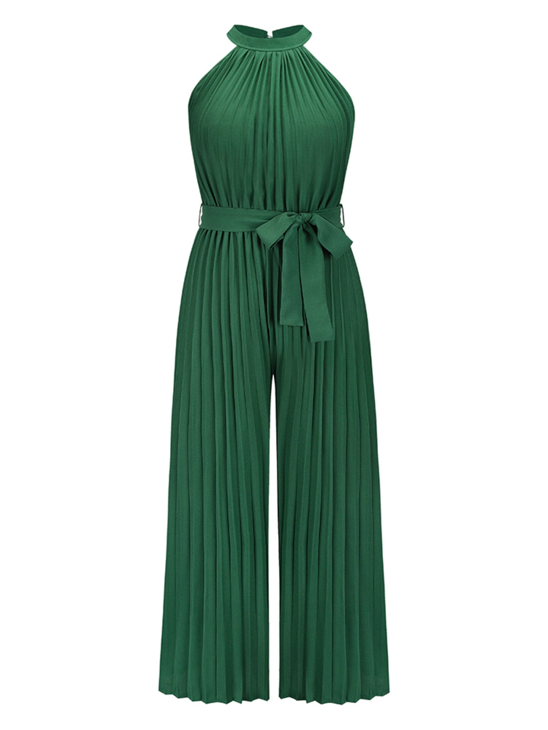 Cutout Pleated Sleeveless Jumpsuit