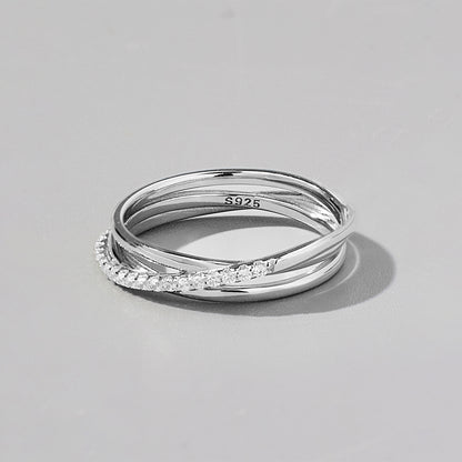 Layered Zircon 925 Sterling Silver Ring