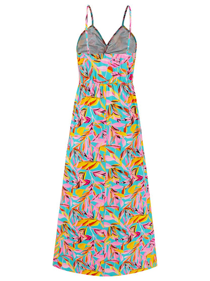 Twisted Printed V-Neck Cami Dress - Elegant Aura Boutique