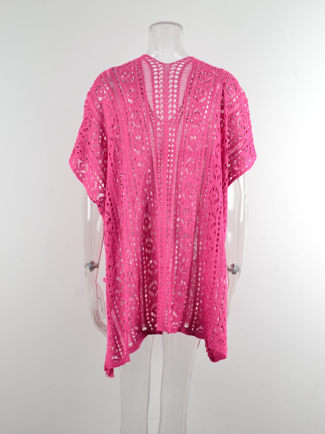 Cutout V-Neck Cover-Up with Tassel - Elegant Aura Boutique