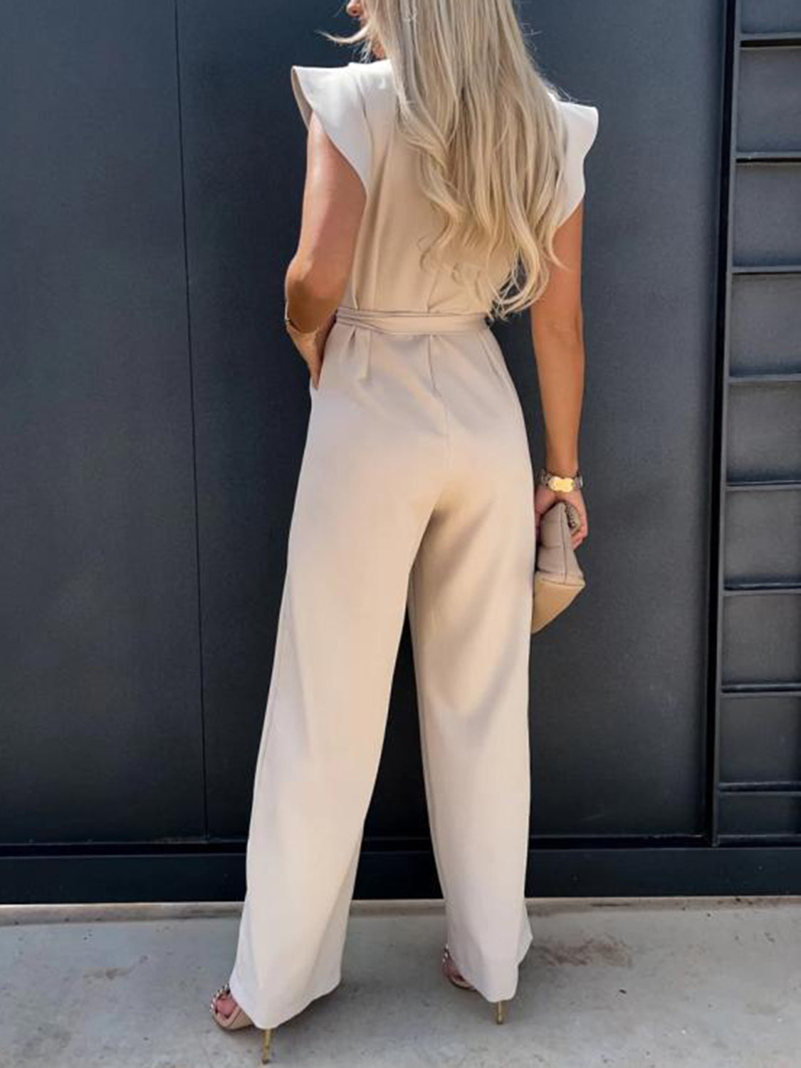 Ruffled Round Neck Jumpsuit